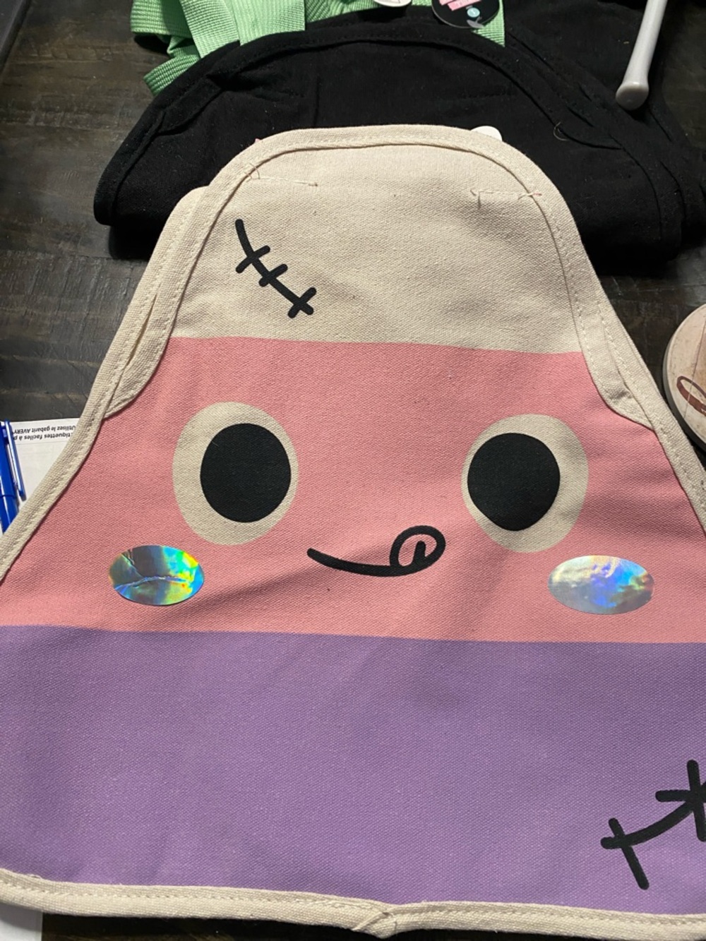 2 bags  - Cute Candy Corn Pink & Purple bag with Playful Face (M 202)